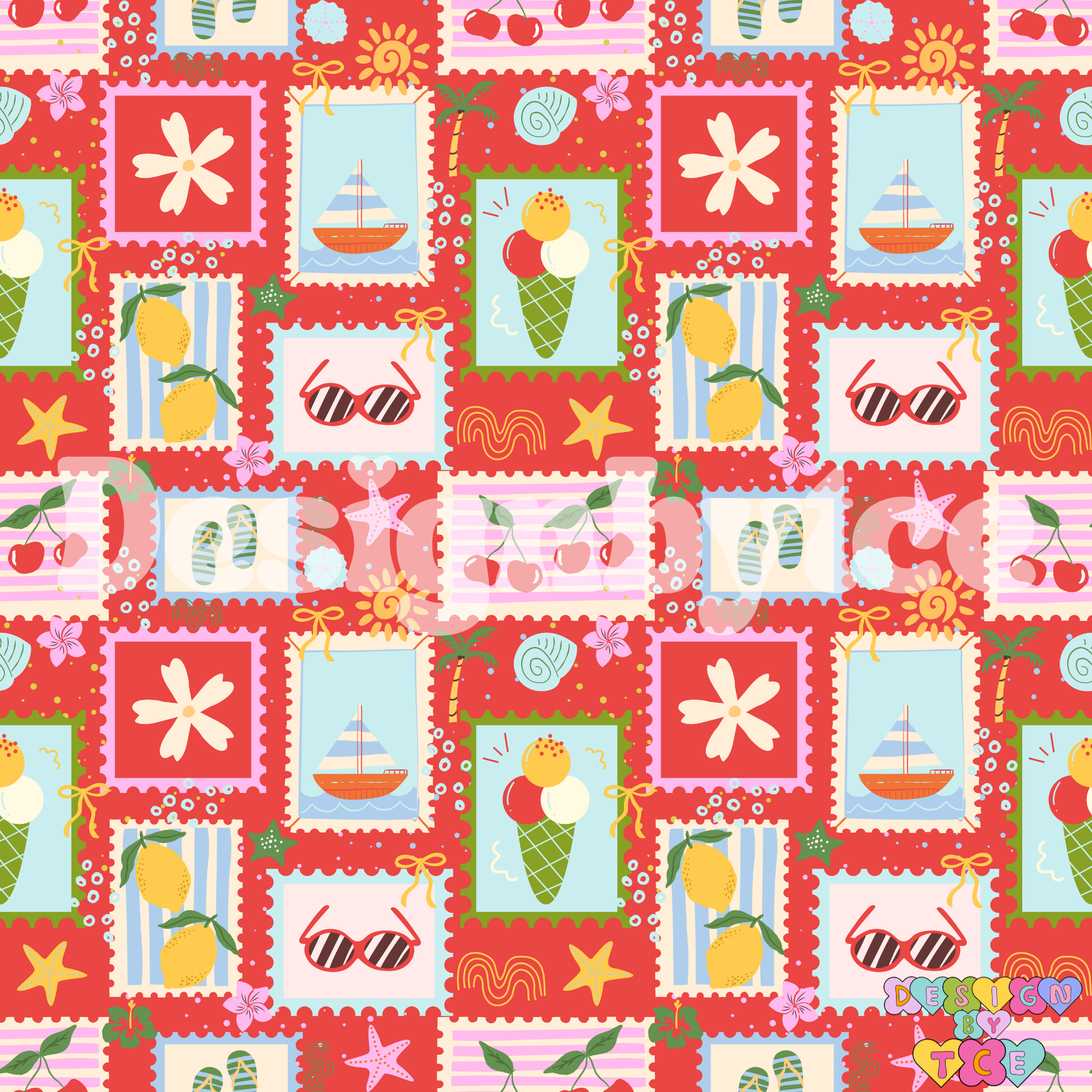 Summer Patchwork Seamless Pattern Files